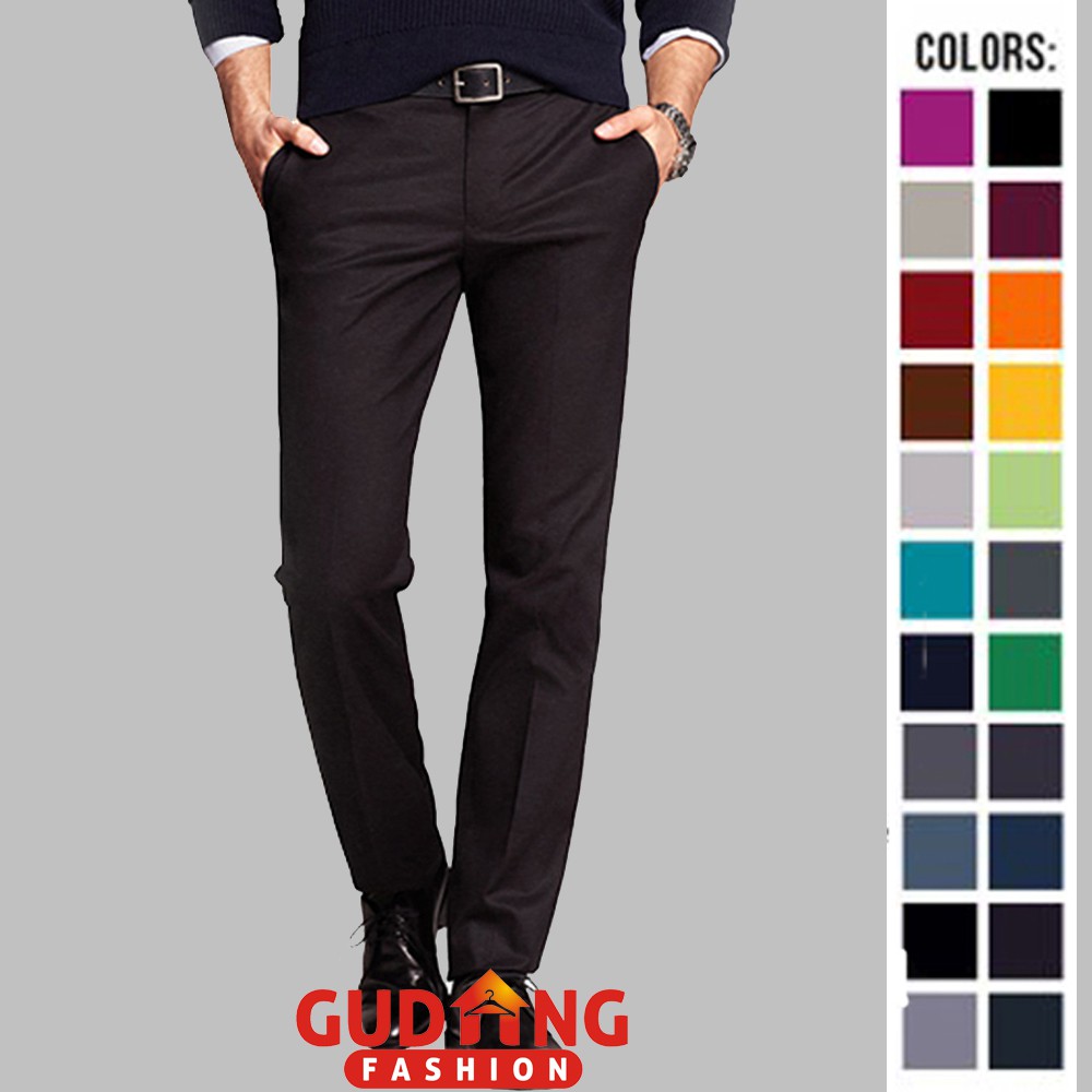 Celana Kantor Pria Formal Panjang Slimfit Katun - Banyak Pilihan Warna CLN (COMB)