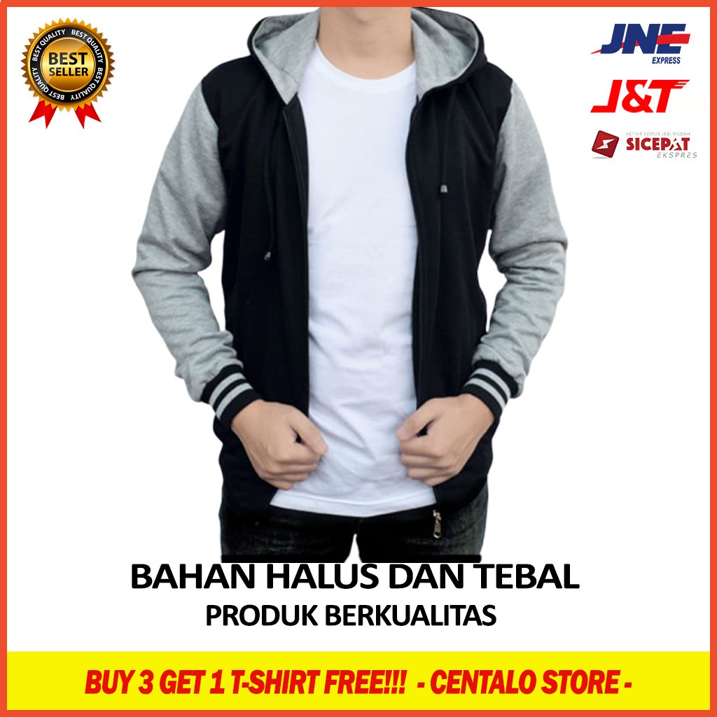 JAKET PRIA BIG SIZE POLOS BASEBALL VARSITY HOODIE CASUAL ELEGAN ZIPPER JUMBO COWOK SPORT KEREN KEKIN