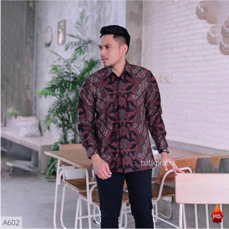 Baju Kemeja Batik Pria Lengan Panjang Pesta Kantoran Seragaman BG32