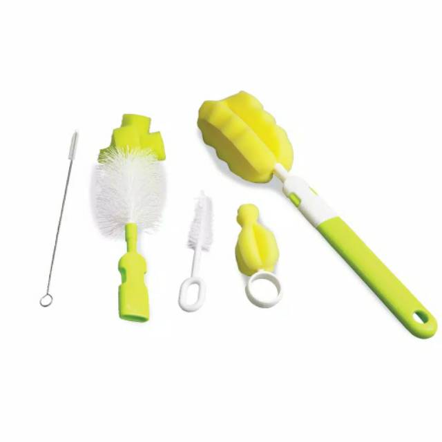 BS369 Baby Safe Complete Set Bottle Brush Green / Sikat Botol