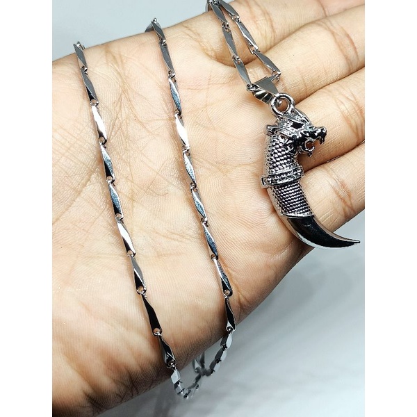 KALUNG TITANIUM RANTAI PADI BANDUL TARING NAGA/KALUNG TITANIUM