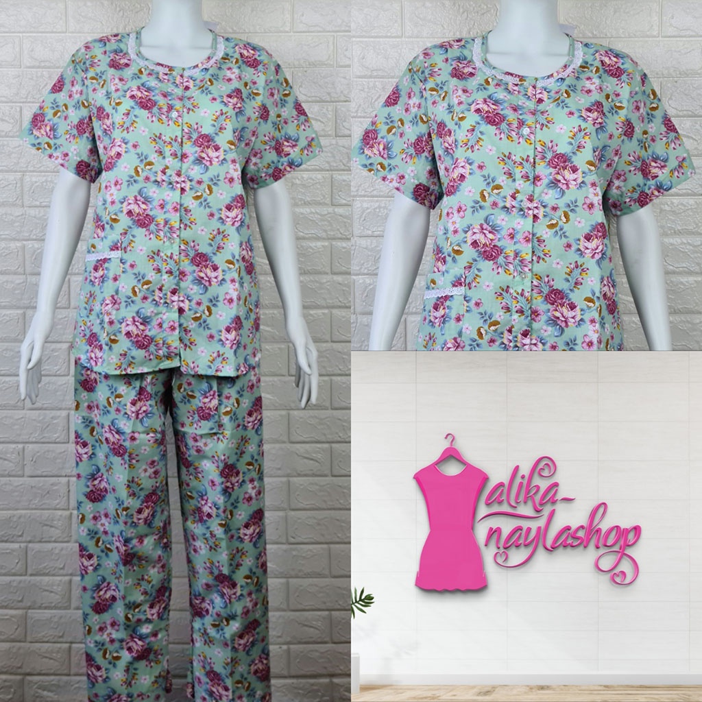 PIYAMA KATUN | HOKI & SHEILA STANDAR | LEBEL ORANGE | BAJU TIDUR | WANITA DEWASA-KODE   U1