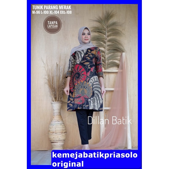 ATASAN PREMIUM PARANG MERAK TUNIK BATIK WANITA SOLO MODERN PREMIUM DRESS DILLAN Kamandanu SAILENDRA 