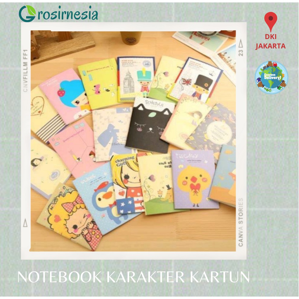 

Note Book Notebook Buku Tulis Mini Catatan Lucu Cartoon Anak Sekolah ( M4 )