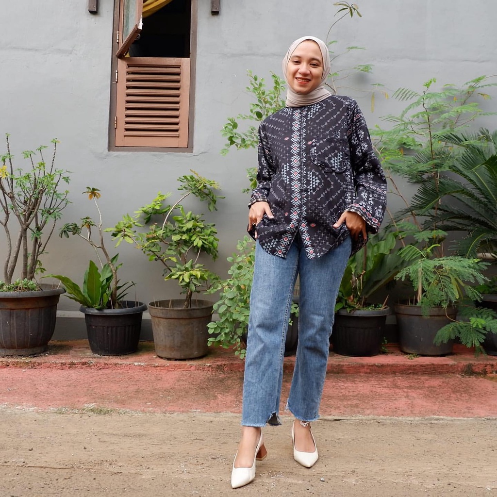 Blouse Atasan Motif Rayon Viscose