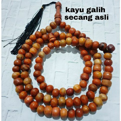Tasbih Kayu Galih Secang Asli Kayu Bertuah 99 Butir 8mm