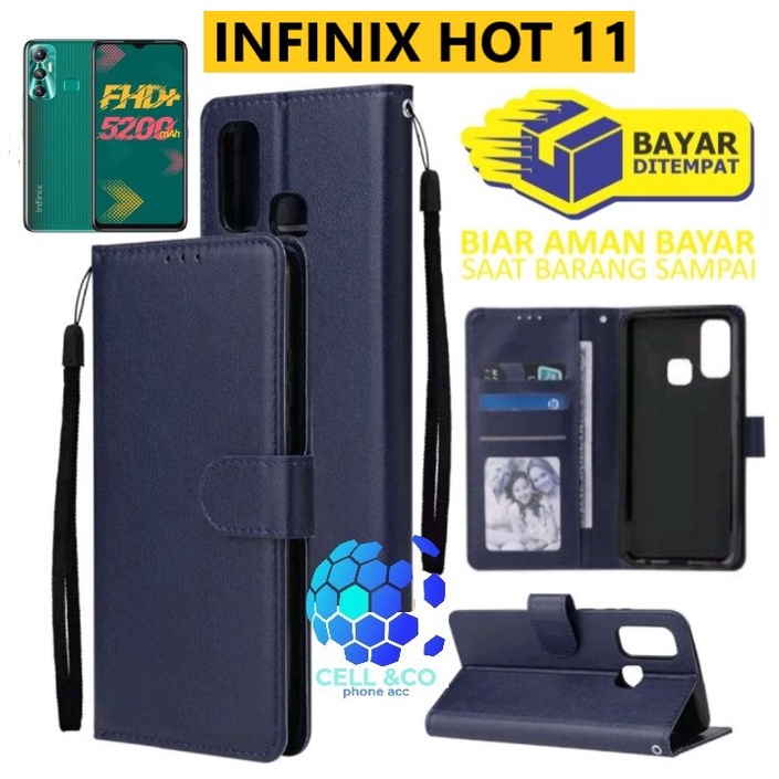 NEW INFINIX HOT 11 CASE Flip Wallet Flip case buka tutup kesing hp casing hp flip case leather Dompet INFINIX HOT 11