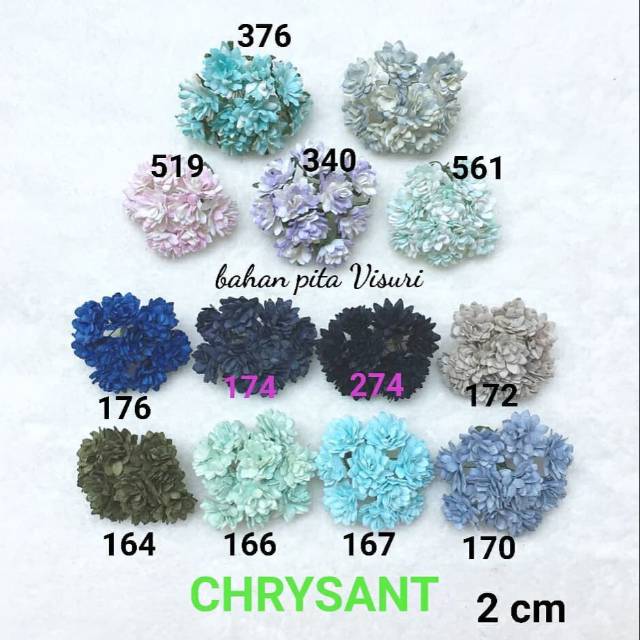 Paper Flower Chrysant 2cm Seri B