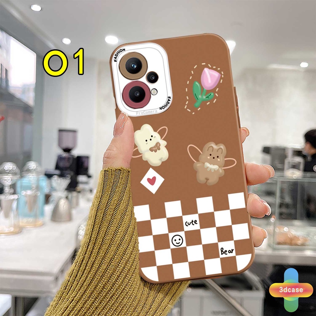 Luxury Kotak-Kotak Beruang Lucu Smiley Soft TPU Case Untuk Samsung A12 A32 A52 A51 A03S A10S A50 A20S J7 Prime A02S A20 A72 A50S A10 A30S A52S A30 M12 M10 M01S A54 A15 A16 A9 A5 Y12 Y20 A12