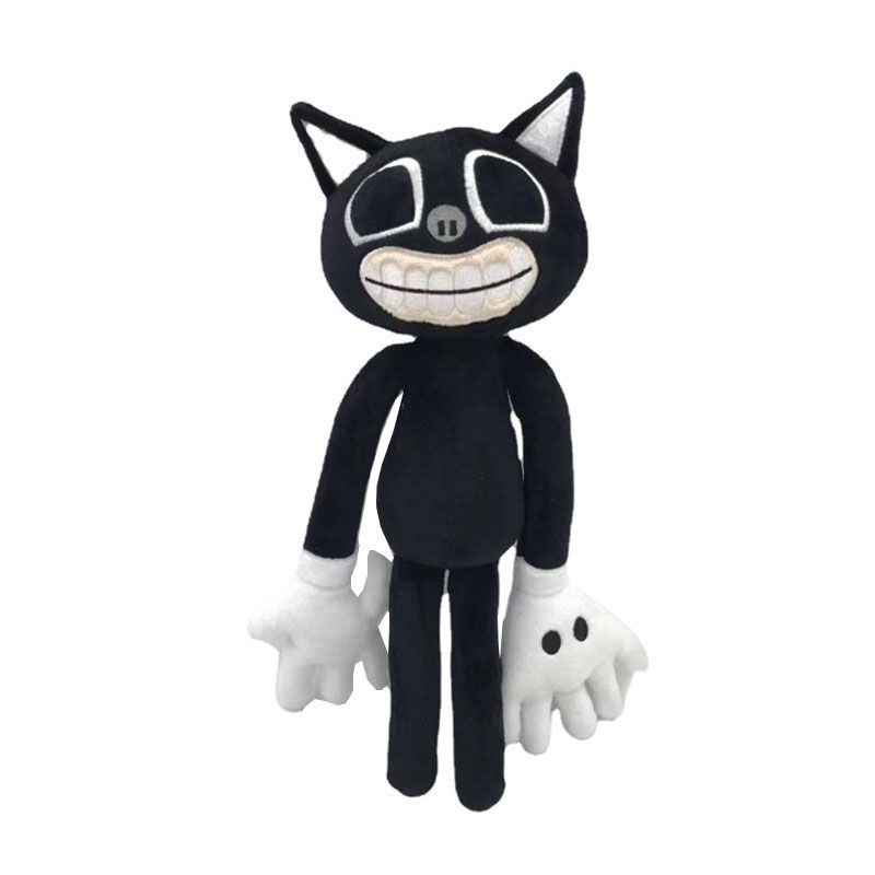 30cm Boneka Siren Head Series Black Cat Plush Toy Big Mouth Horror Character Stuffed Doll Mainan