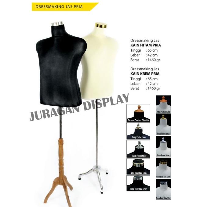 Jual MANNEQUIN DRESS MAKING JAS HITAM BAJU PENTOL PLASTIK Indonesia