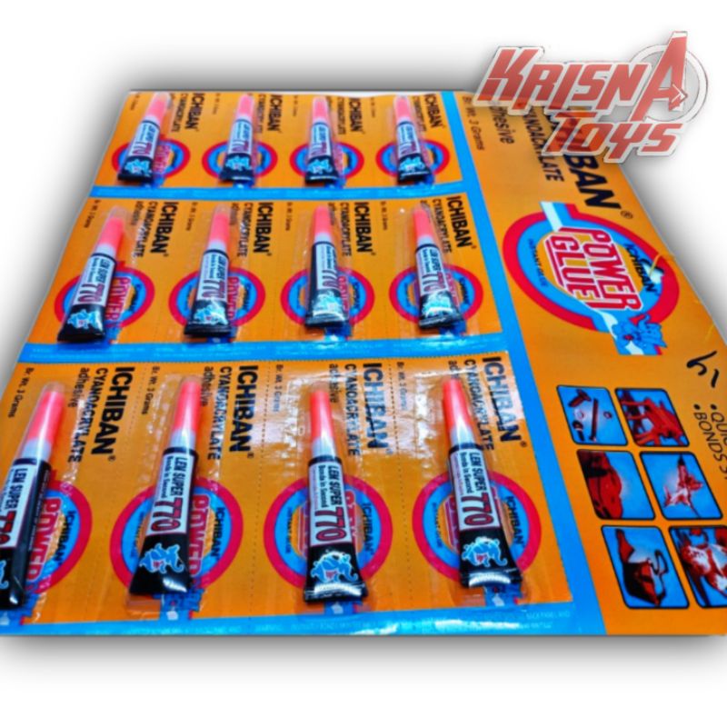 LEM POWER GLUE ICHIBAN/LEM PEREKAT SERBAGUNA isi 12pcs/Lembar