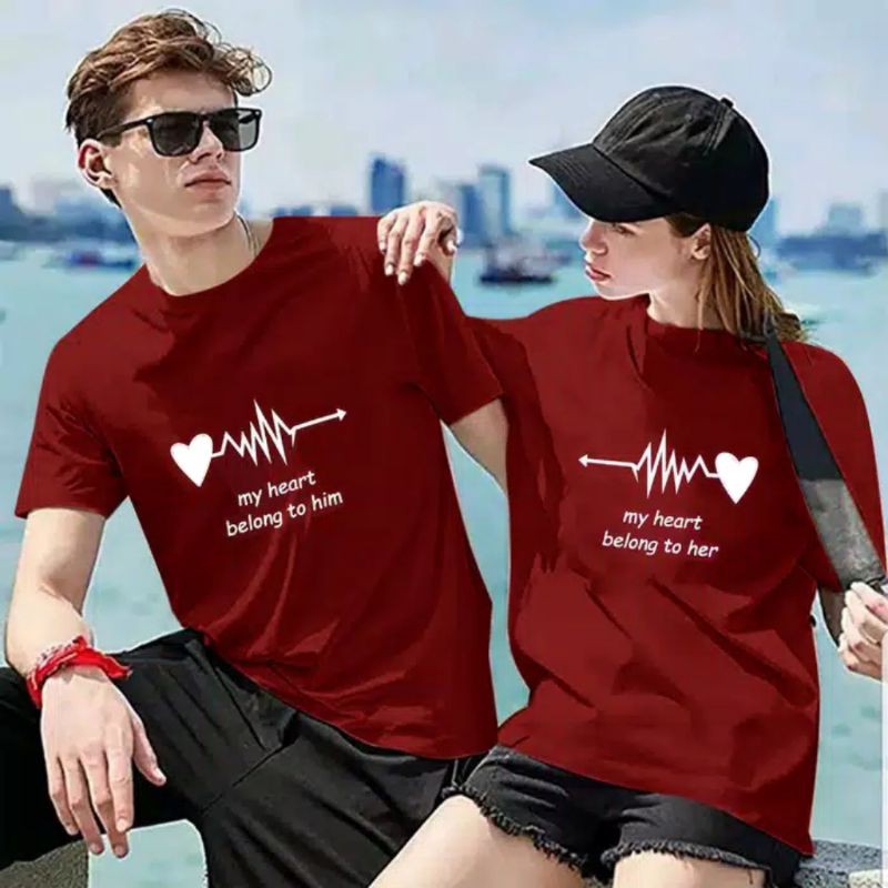 Kaos Couple Couple Dewasa, Baju Pasangan Combad 30s - S sampai XXL