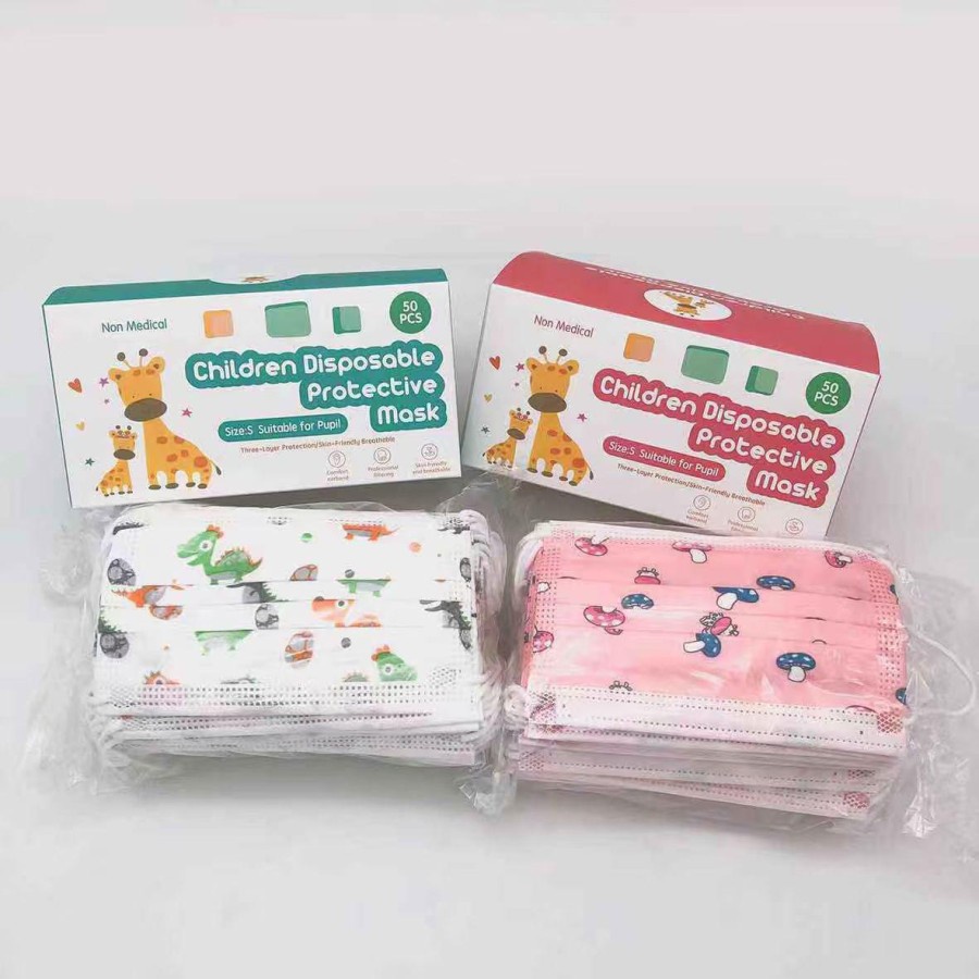 masker anak 3ply karakter kids child mask motif  isi 50pcs