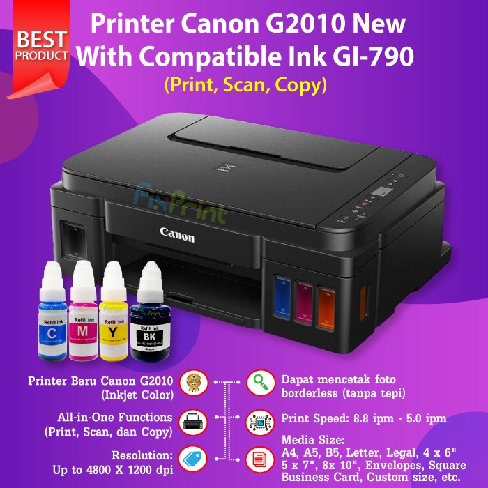 Printer Canon PIXMA G2010 G-2010 G 2010 Print Scan Copy Multifunciton All in One New