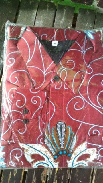 Baju Batik Pria / Kemeja Batik Semi Sutra / Baju Batik Pekalongan