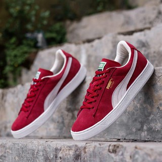  SEPATU  PRIA PUMA  SUEDE CLASSIC MAROON WHITE ORIGINAL 