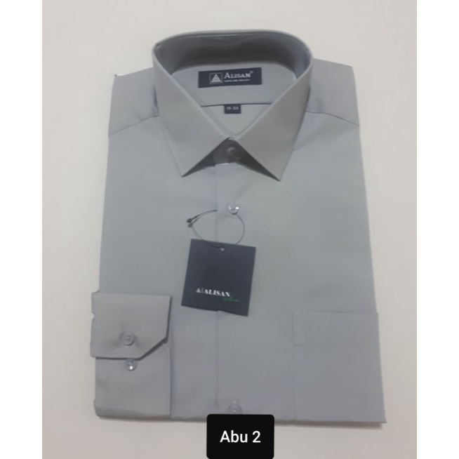 ALISAN ORIGINAL Kemeja Pria Abu 2 Lengan Panjang REGULER Aneka Warna
