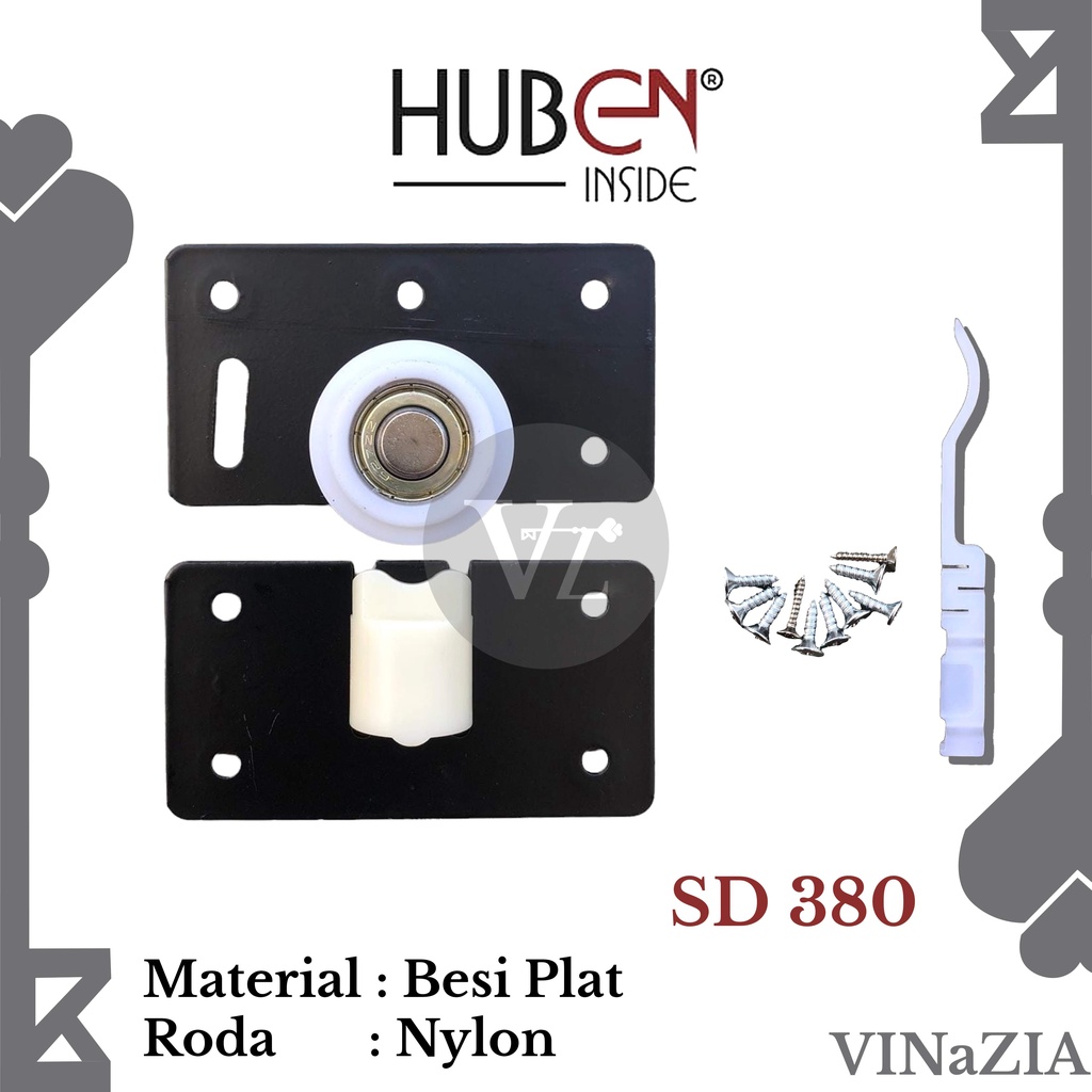 RODA PINTU SLIDING HUBEN SD-380 KOMPLIT 1 SET / RODA PINTU GESER HUBEN SD-380 KOMPIT 1 SET