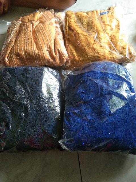 Realpict!!!semi Gamis Umbrella Mutiara Atasan Bhn Brukat+plisket Bhn Batik Silk Size M L Xl Xxl