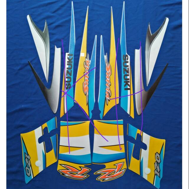 Striping satria hiu 2003 kuning putih