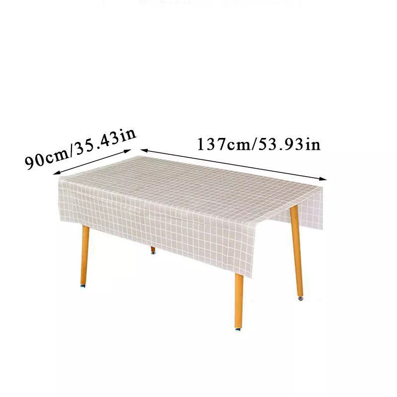 Taplak Meja Anti Air Motif Kotak Kotak Bahan PEVA 137x90 Cm Meja Ruang Makan Tamu Premium