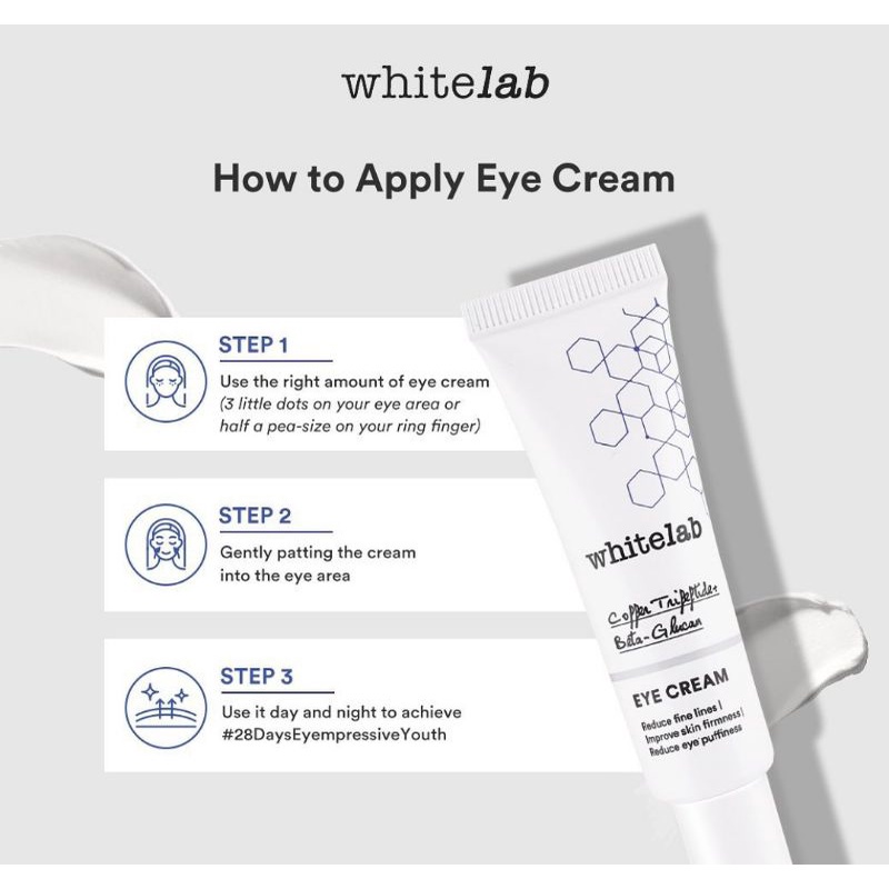 [ORI] Whitelab Eye Cream Anti Aging dengan Kandungan Utama Copper Tripeptide + Beta Glucan Mengencangkan Kantung Mata - 10ML BPOM