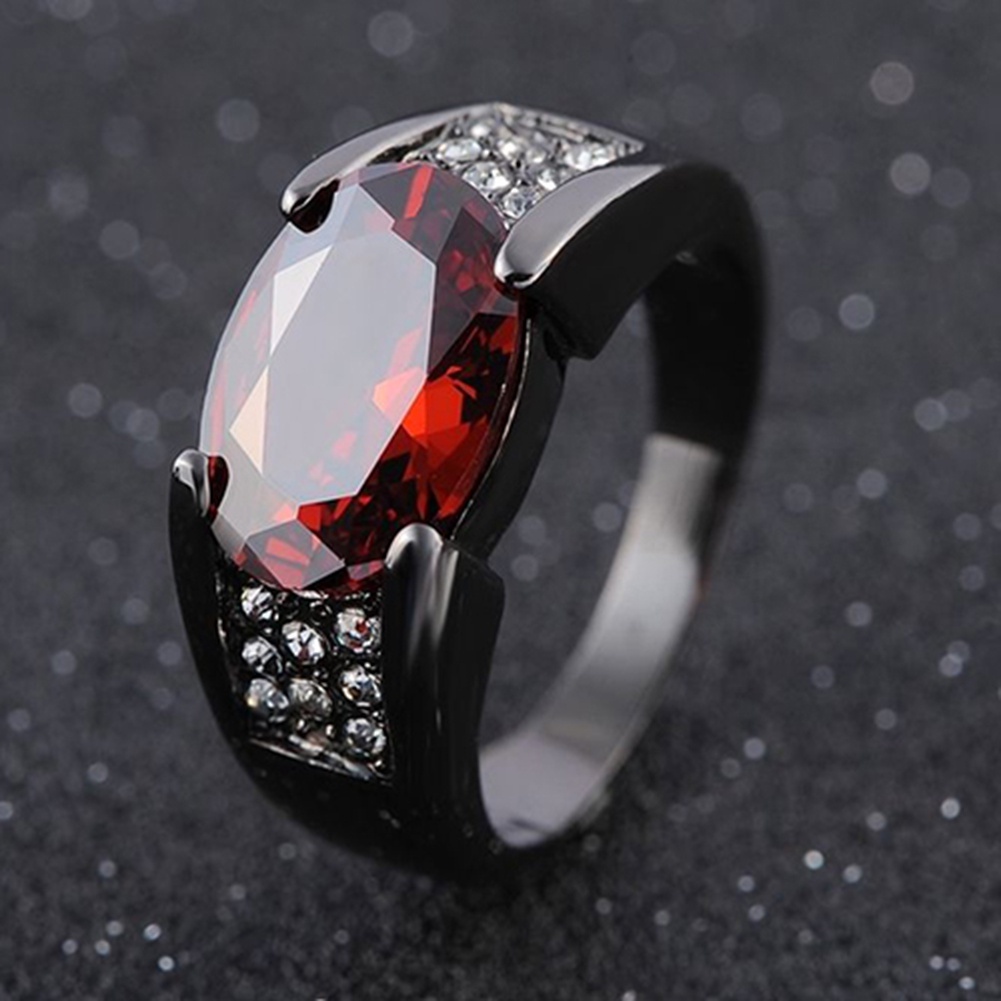 Hu Hu Hu Hu Hu Alat Bantu Pasang Kacamata♡ Cincin Berlian Imitasi Warna Merah Ukuran 8-12 Untuk Pria