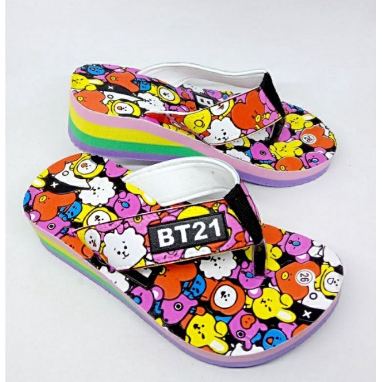 Arkn-SandaL Anak Wedges  BT21 Terbaru