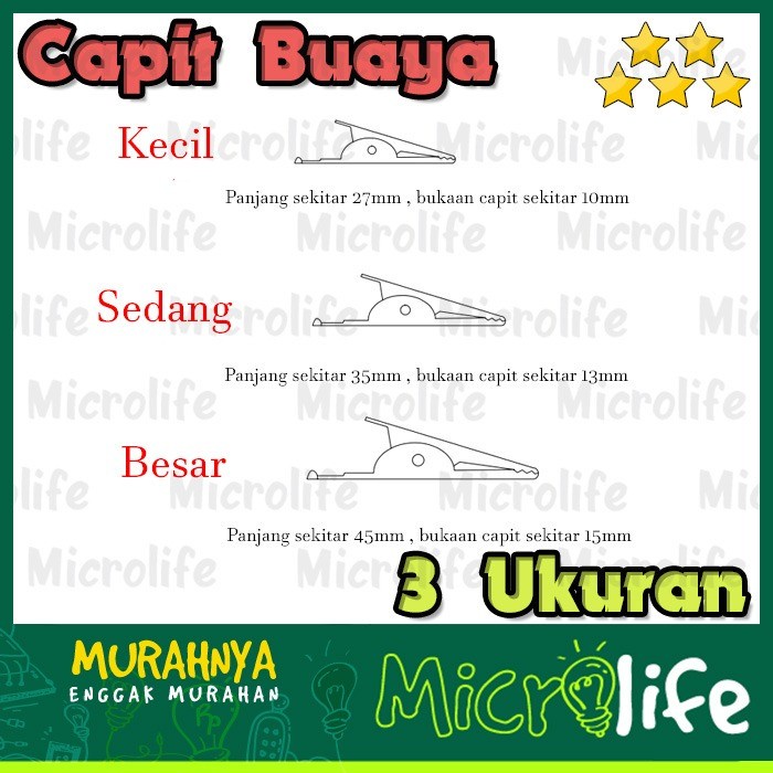 Capit Buaya Alligator Clip Jepit Aki Sepasang Hitam Merah