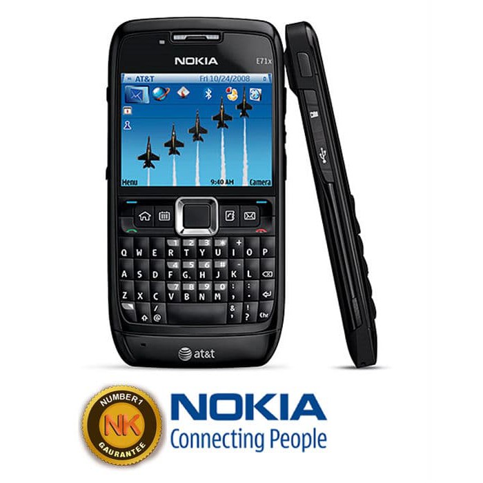 Nokia E71 Jadul, Refubished, Bergaransi, Handphone Baru - Hitam