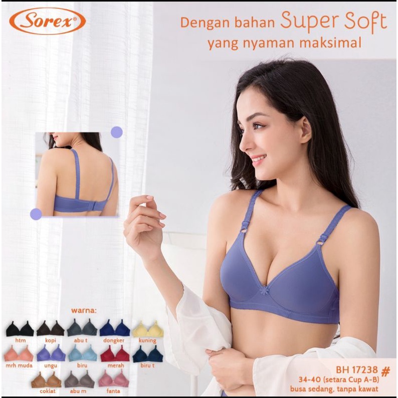 Grosir Bra Sorex 17238(Cup A- B)Super Soft tanpa kawat