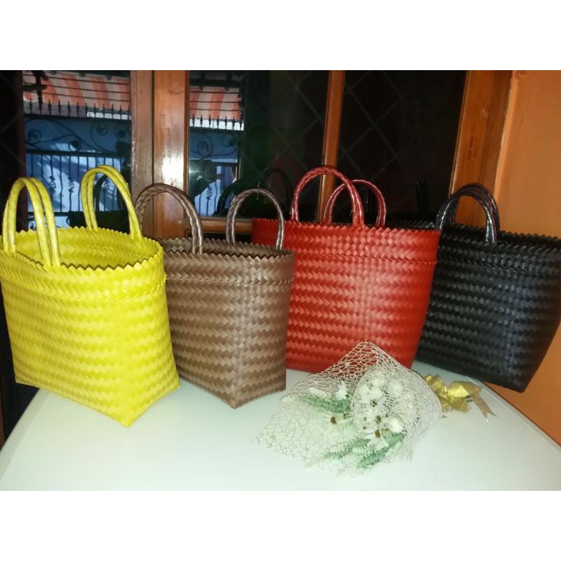 Tas anyaman belanja  bahan embos super tebal size M