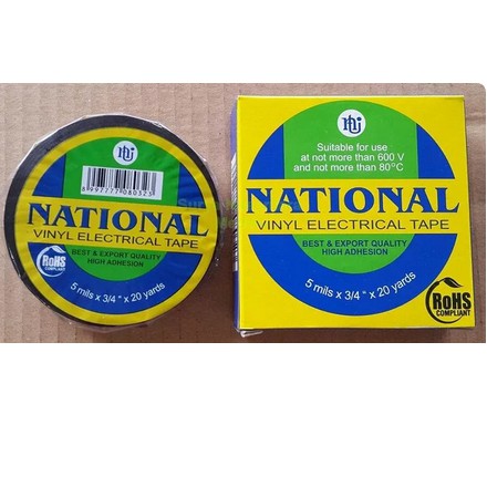 ISOLASI LISTRIK hitam NATIONAL NASIONAL Pvc Kabel Tape Hitam ORIGINAL