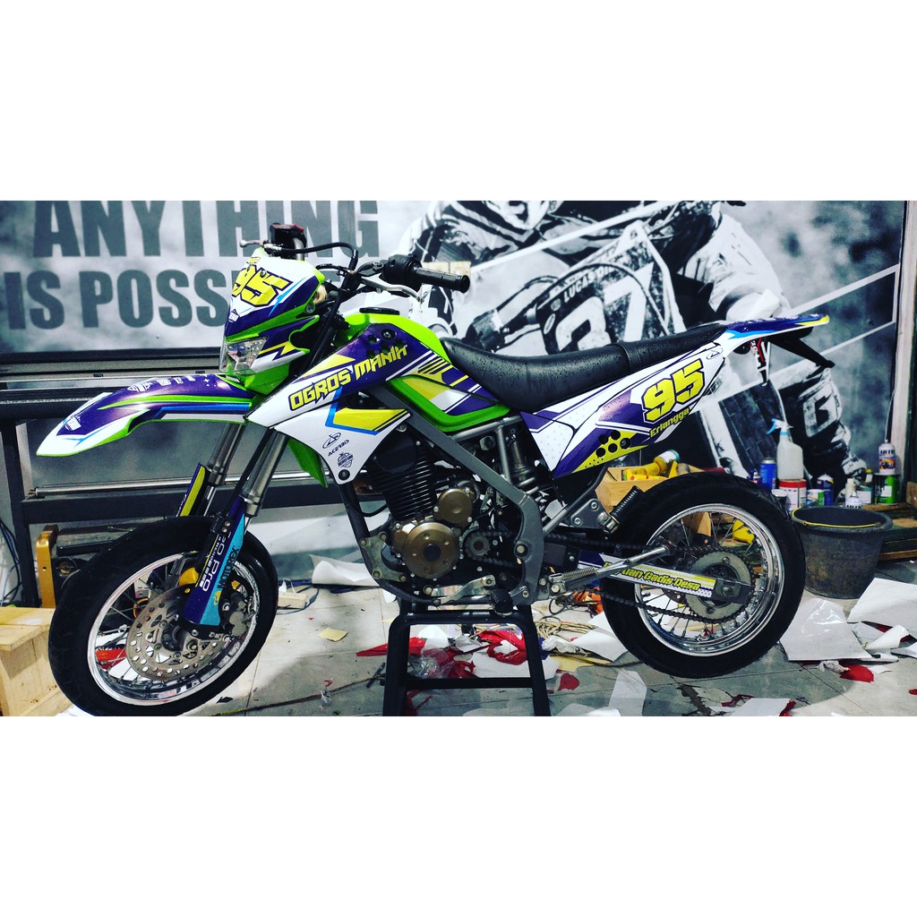 decal klx OLD keren decal klx OLD simpel decal klx OLD gold decal klx supermoto