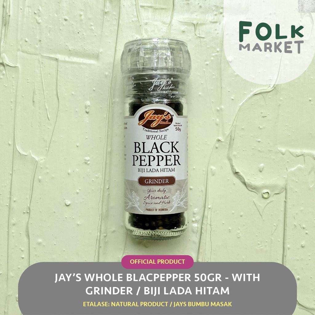 

JAY'S Whole Blackpepper 50gr With Grinder - JAYS Biji Lada Hitam Utuh