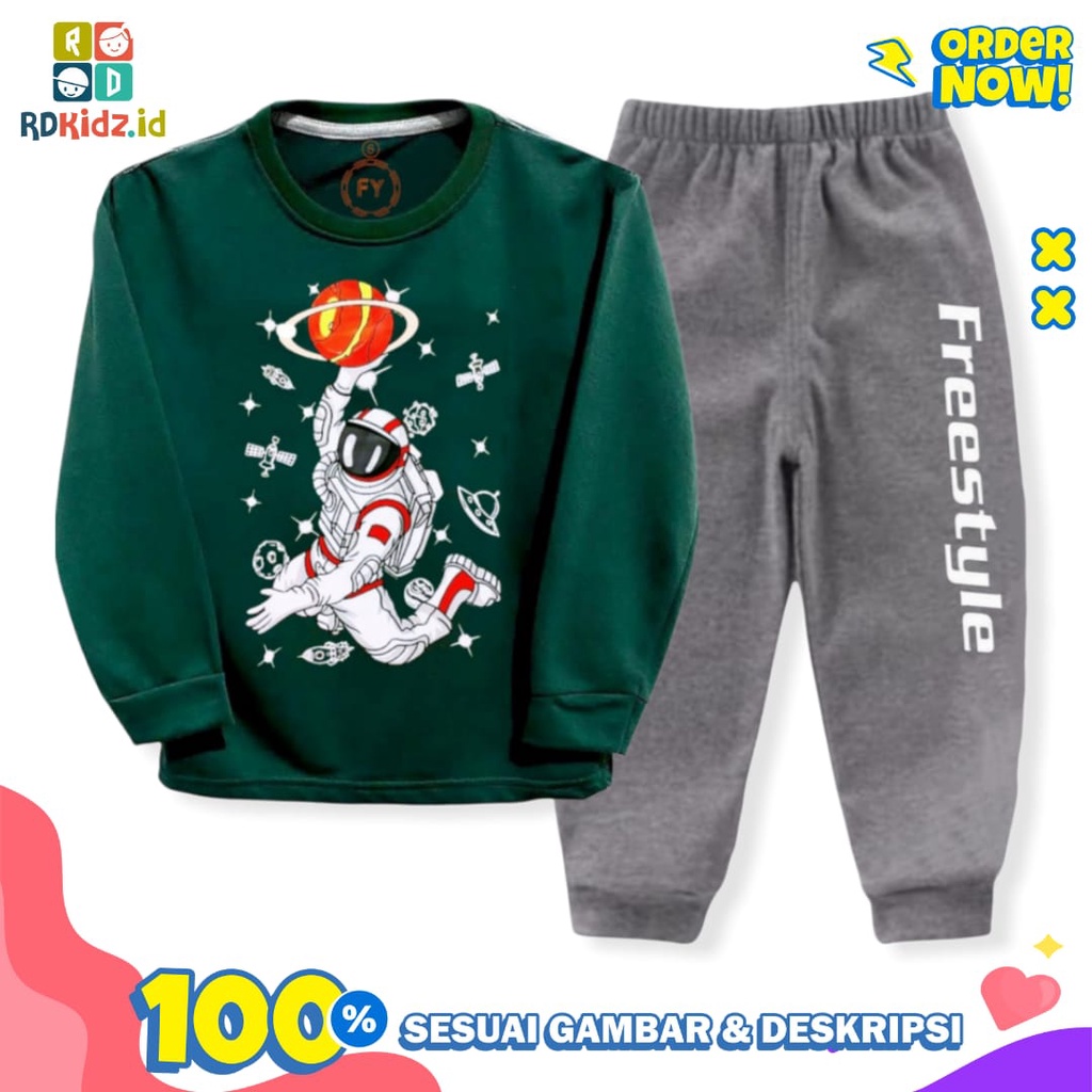 Rdkidzid Set Panjang Anak Laki Laki / Setelan Panjang Anak Cowok / Set Panjang Anak Laki Laki Motif Astronot