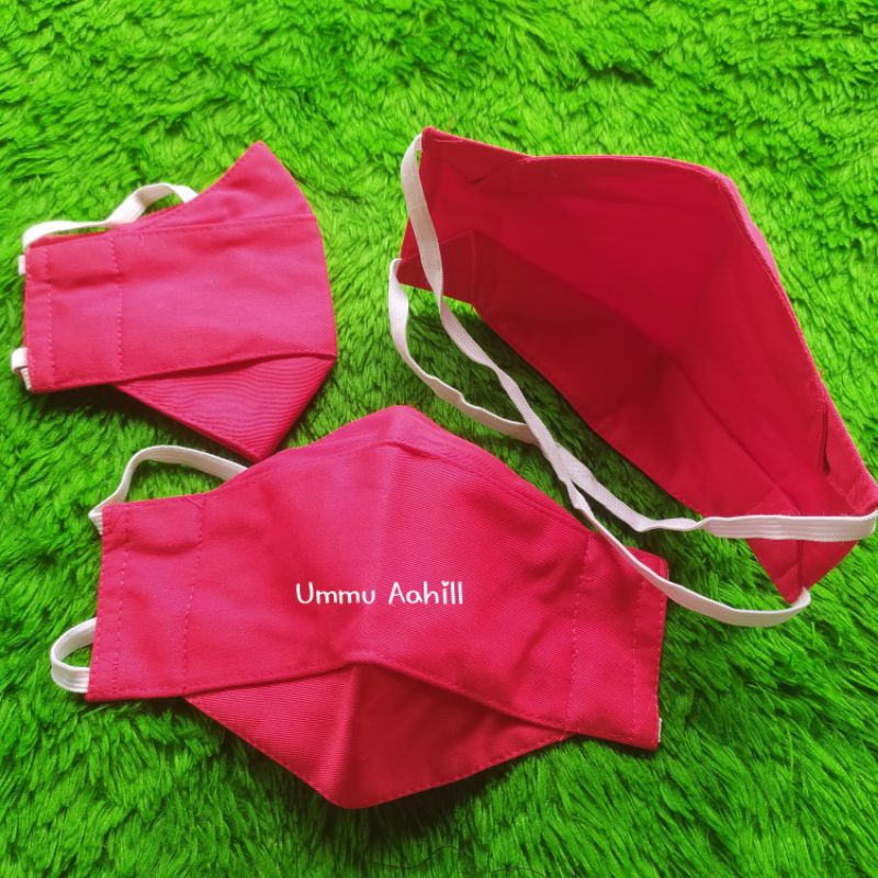 Masker Kain non Medis 3D 3 Ply Lapis Headloop Hijab