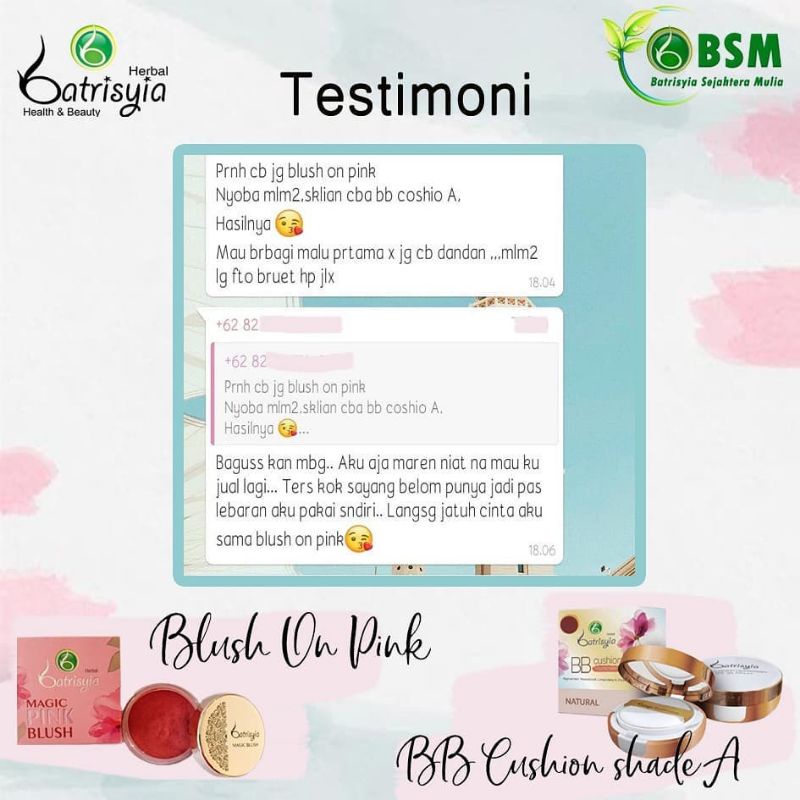 Blush on batrisyia/ blash on terbaik exclusive premium/ magic blush on / blush on