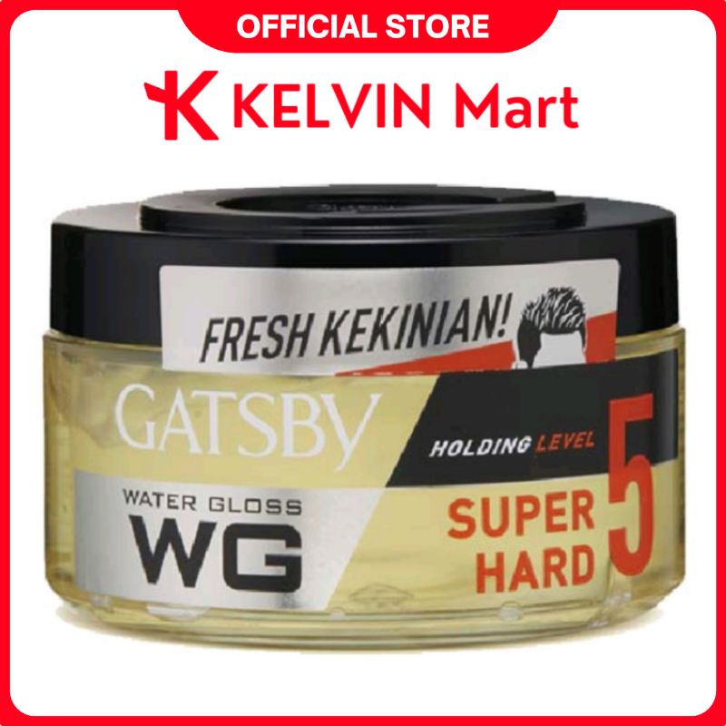 Minyak Rambut GATSBY Water Gloss Super Hard (kuning) pck 150g | KELVIN Mart