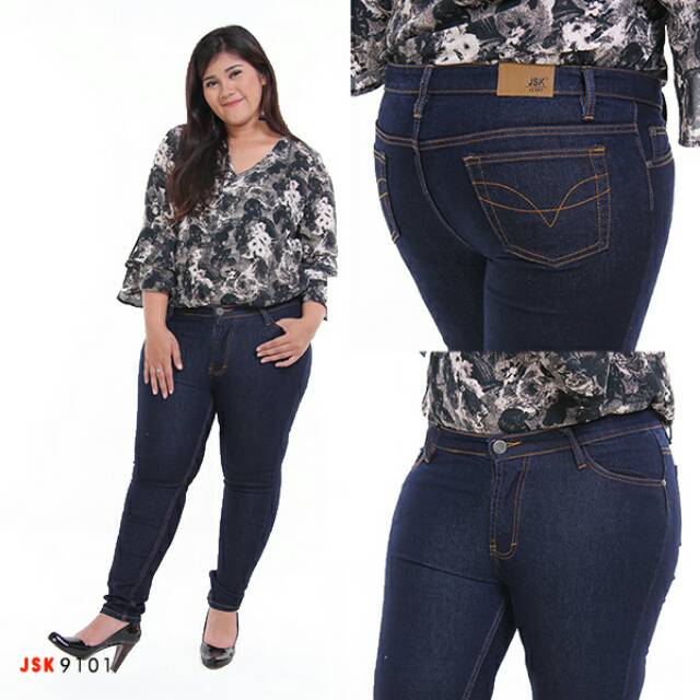 (Size 35 Sampai 42)Skinny Celana Panjang Wanita Modis Dan Trendy Denim Big Size Jumbo Produk JSK