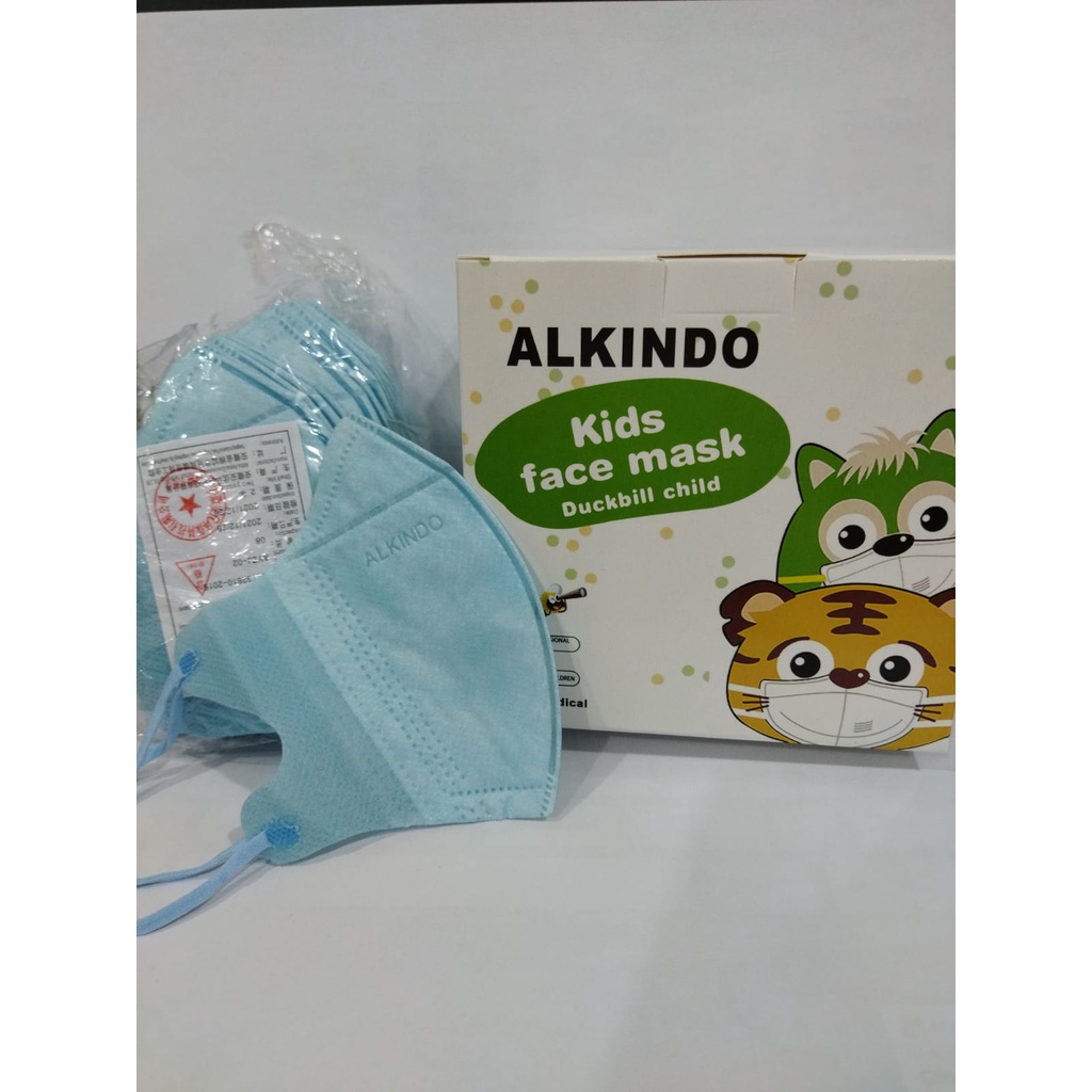 MASKER DUCKBILL ANAK ALKINDO GARIS ISI 50PCS [SWEETSPACE]