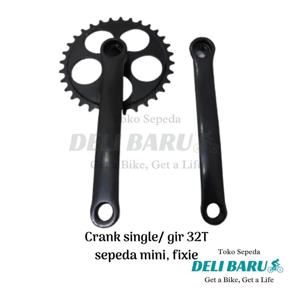 Deli baru Crank single speed 32T gir tengah model as kotak sepeda mini fixie