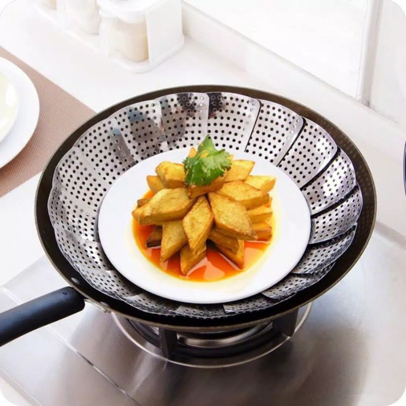 hokkiterus21 STEAMER LIPAT alat kukus kukusan dimsum ikan sayur kue steinless stainless steel