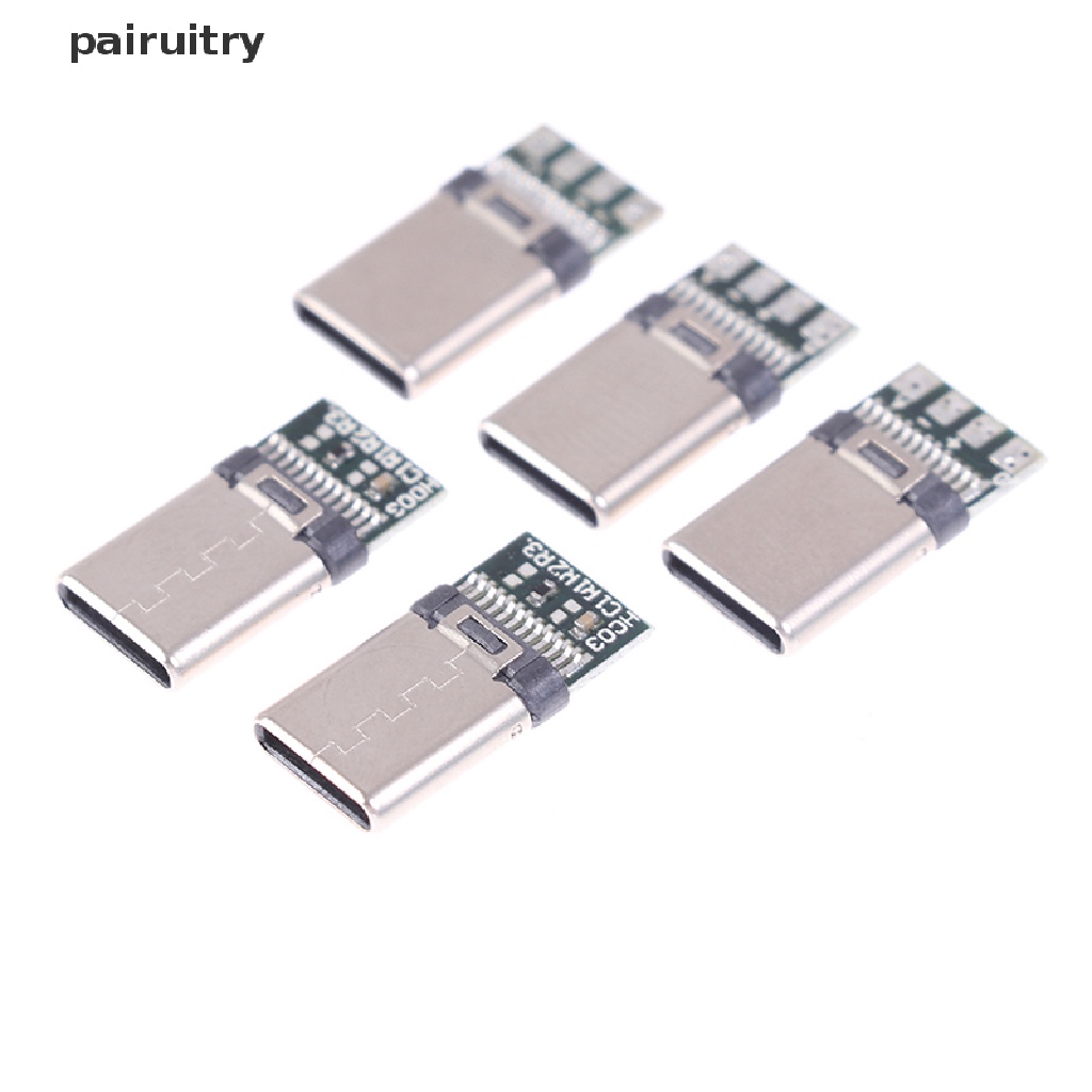 Prt 5 / 10Pcs Soket Konektor Kabel USB 3.1 Tipe C Male DIY PRT