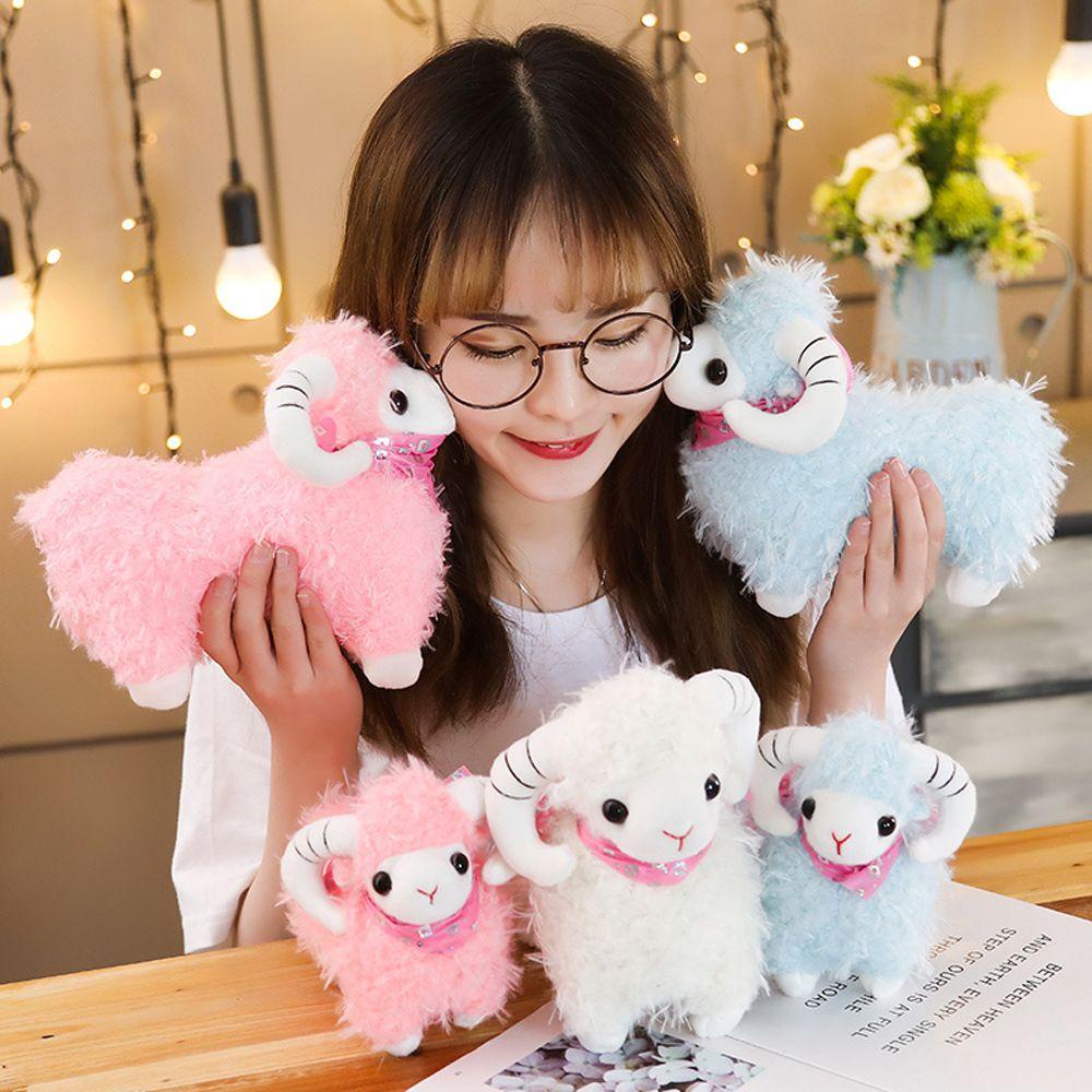 Lanfy Domba Mainan Mewah Mainan Anak Lucu Hadiah Kelahiran Llama Mainan Dekorasi Rumah Boneka Hewan Menemani Mainan Lembut Mainan Boneka Mainan