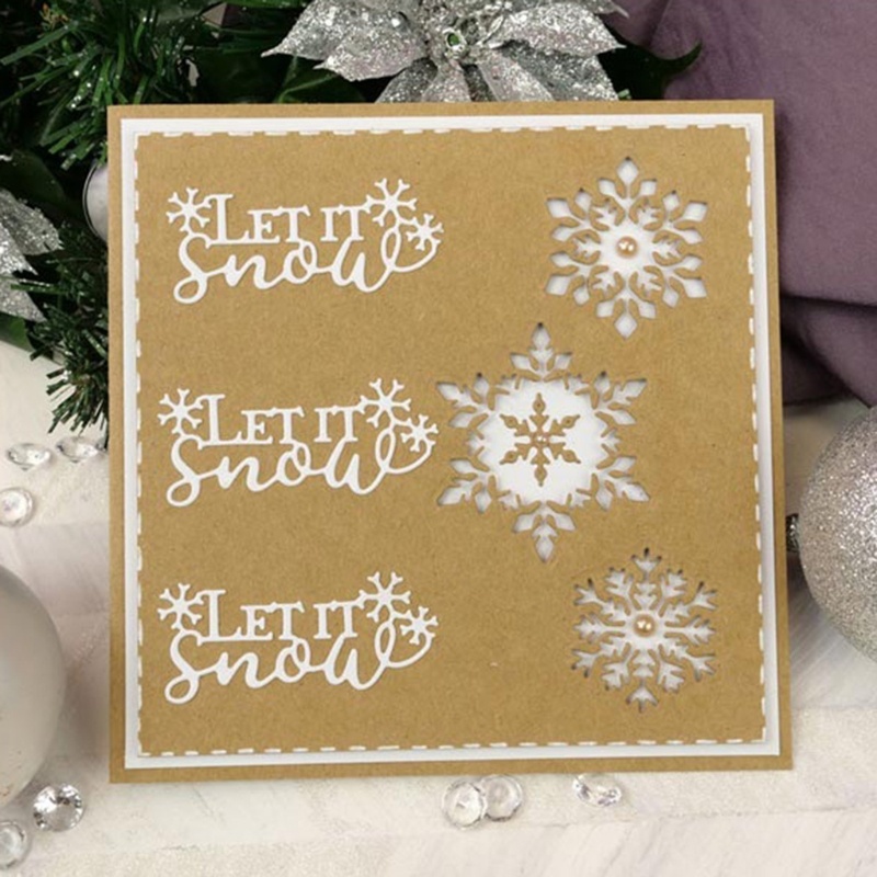 Cetakan Stensil Cutting Dies Motif Snowflake Natal Bahan Metal Untuk Scrapbook / Craft DIY / Embossing