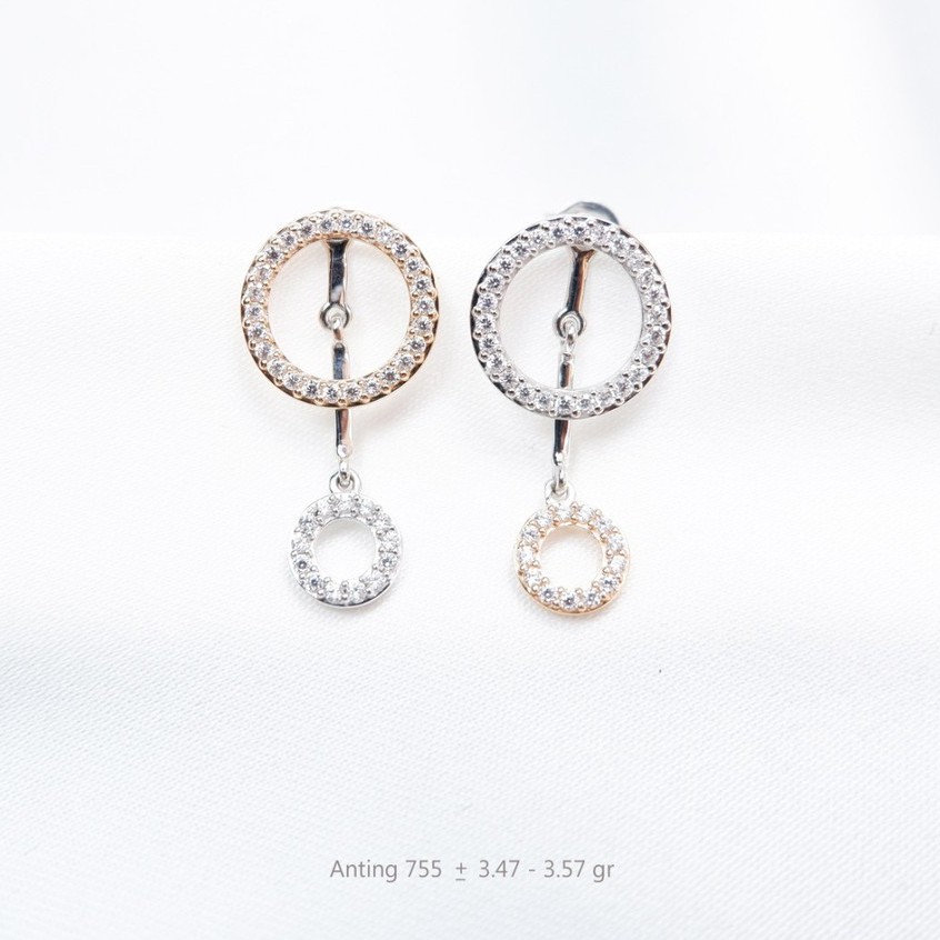 Anting Sandra Dewi Gold Seri Criss Cross Kadar 755 3AZ0416
