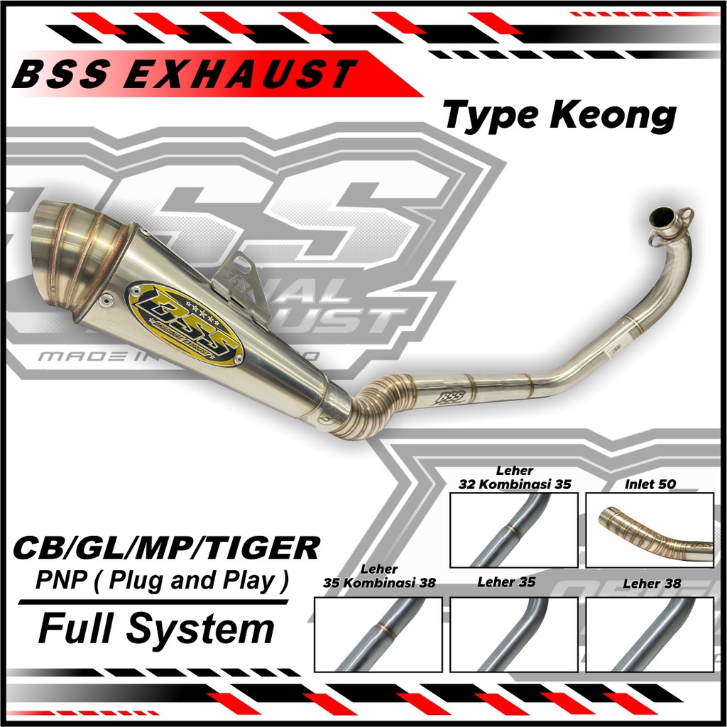 Knalpot BSS CB GL MP Tiger Keong Original BSS