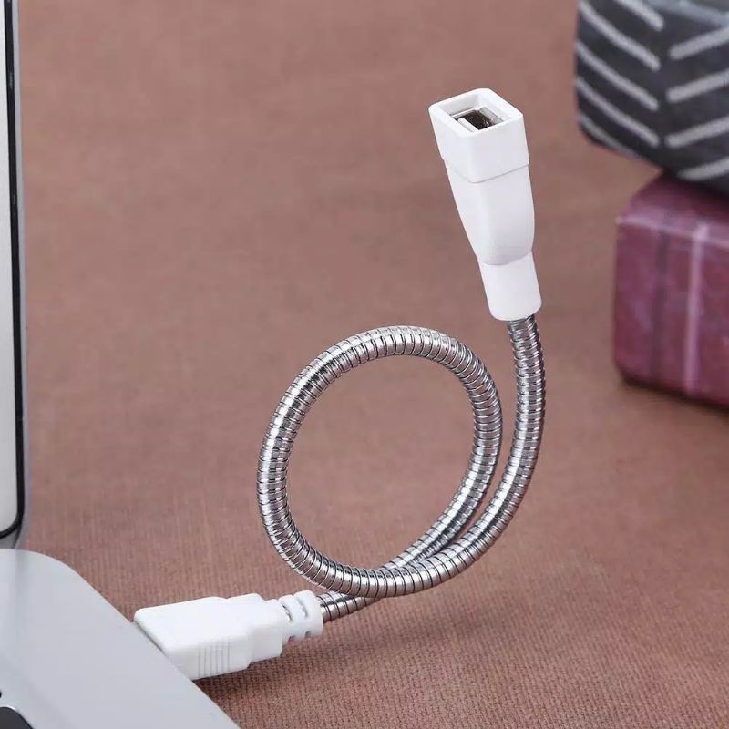 Kabel flexible extension/sambungan usb male-female bahan metal